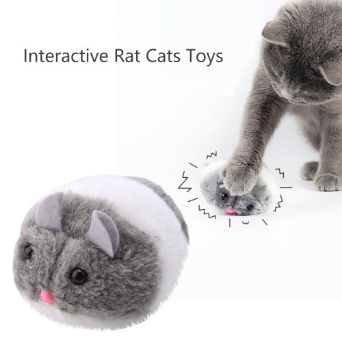 Hjlian Rat Artificiel, Souris, Produits Pour Animaux De Compagnie, Jouets Pour Chats, Tire-Queue, Courir Vers L'avant, Rat Interactif, Gris