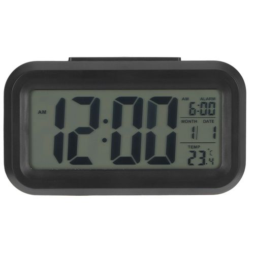 Hjlian Reveil Numerique Led Noir Avec Affichage De L'heure, De La Temperature Et De La Date, Retroeclairage Pour Ordinateur De Bureau