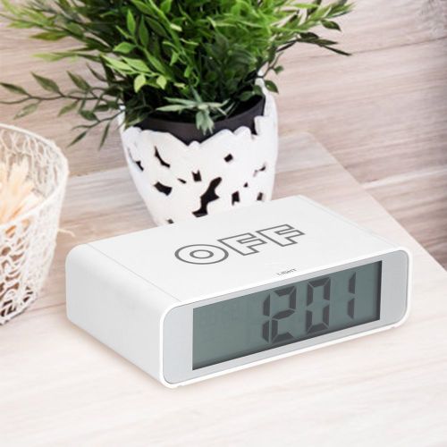 Hjlian Reveil Numerique Lumineux Blanc, Avec Affichage Electronique De L'heure A Led, Ideal Pour La Chambre Et Les Enfants