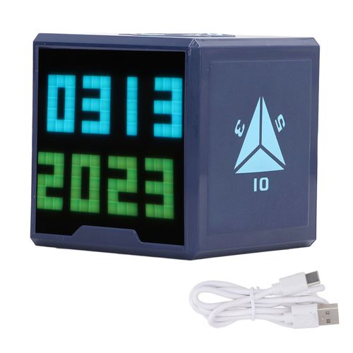 Hjlian Reveil Pixel Art Multifonction, Ecran Couleur, Synchronisation Meteo, Rythme Musical, Reveil Numerique Rvb
