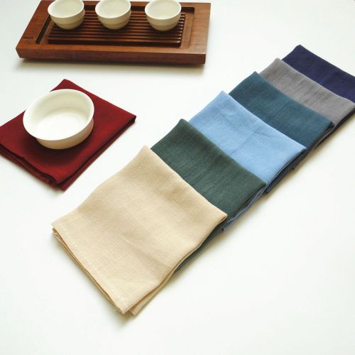 Hjlian Serviettes De Table En Coton, Douces Et Confortables, Reutilisables, En Lin Durable (Blanc Creme)