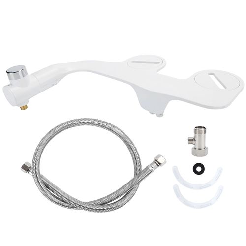 Hjlian Siege De Toilette Bidet 7/8 Us, Buse Double Non Electrique, Lavage A Pression Reglable