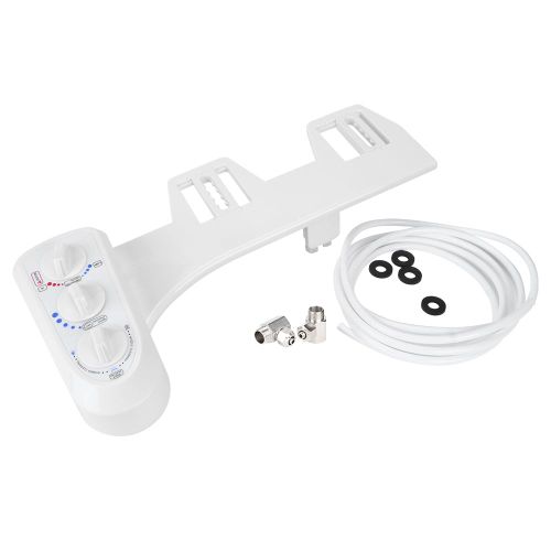 Hjlian Siege De Toilette De Salle De Bain A Filetage 9/16, Accessoire De Bidet, Double Buse, Eau Chaude Et Froide