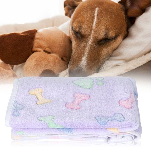 Hjlian Tapis Chaud A Motif D'os De Patte Pour Chien Et Chat, Coussin De Lit Pour L'automne Et L'hiver (Violet 76 X 52 Cm)