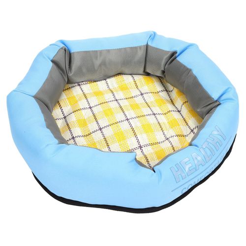 Hjlian Tapis Rond Et Doux Pour Animaux De Compagnie, Panier Pour Chien, Tapis De Maison, Lits Pour Chat, Nid, Fournitures Pour Animaux De Compagnie, Automne-Hiver, Ete, Tapis Rond Bleu S