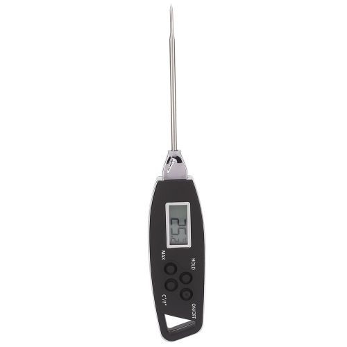 HJLIAN Thermometre de barbecue etanche a lecture rapide, jauge de temperature pour fumoir, sonde de temperature (noir)