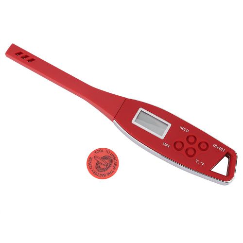 HJLIAN Thermometre de barbecue etanche a lecture rapide, jauge de temperature pour fumoir, sonde de temperature (rouge)