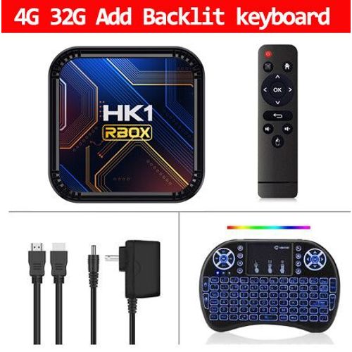 HK1 RBOX K8S Smart TV Box Rockchip RK3528 4G 32G 64G 8K 4K Android 13 Google lecteur multimdia vocal BT 5G Wifi6 dcodeur Tvbox - Type 4G 32G Add keyboard