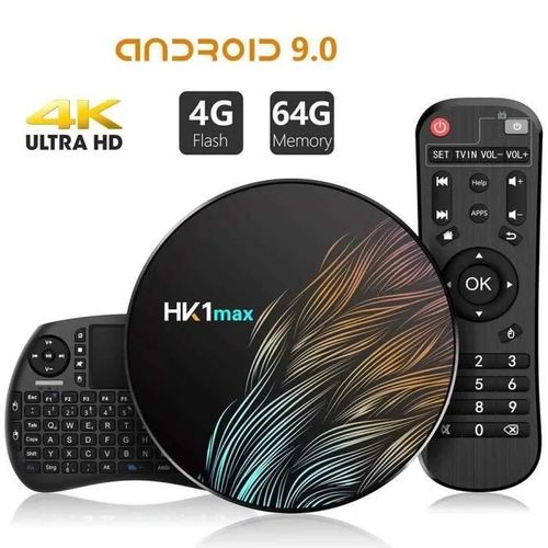 HK1MAX Smart Tv Box Android 9.0 4Go + 64Go 2.4G-5G Wifi BT4,0 RK3318 Quad Core 4K Hk1 Max Dcodeur Netflix Media Player