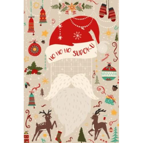 Ho Ho Ho Sudoku: 150+ Grilles Classique | Format Poche A6 | Niveau: Facile - Moyen Difficile Diabolique | Avec Solutions   de Xmas Sudoku  Format Broch 