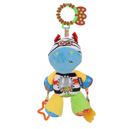 Hochet Pour Poussette, Jouet Apaisant, Inodore, Resistant A La Deformation, Doudou Colore A Suspendre Avec Anneau De Dentition Pour La Maison, Pinto Colore