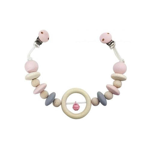 Hochet Rose De Poussette Avec Clips - Fabriqu En Allemagne - Jouet En Bois Bb