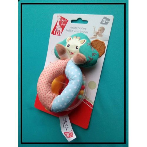 Hochet Sophie La Girafe 100% Neuf - Pour Bb  Partir De 3 Mois - Tout Doux Multi Textures Avec Anneau Central A Billes Bille - Doudou Peluche Jouet D'veil Eveil Pour Bebe - Objet Original Vulli