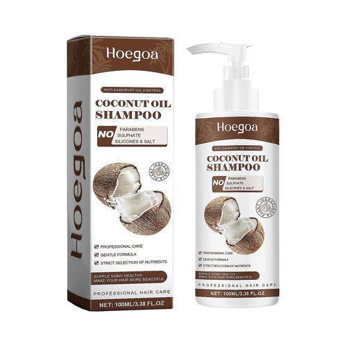 Hoegoa Huile De Noix De Coco Shampooing Antipelliculaire Massage Nettoyant Cuir Chevelu Pellicules Urishing Fixation Des Cheveux Soins Capillaires Shampooing Pour Cheveux