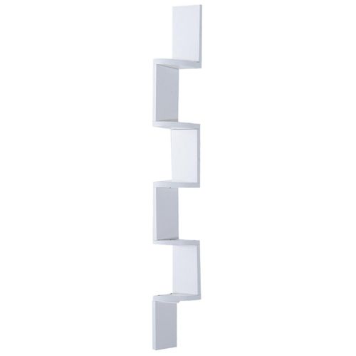 Homcom tagre D'angle Design Contemporain Zig Zag 5 Niveaux 12l  12l  120h Cm Blanche