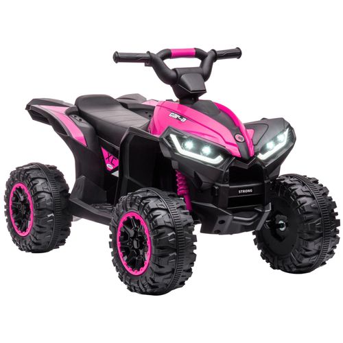 Homcom Quad Buggy lectrique Enfant 12 V 3 Km/H Max. Effets Lumineux Et Sonores Rose Noir
