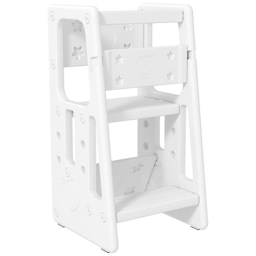 Homcom Tour D'apprentissage Tour D'observation Pour Enfants De 18 Mois  5 Ans Hauteur Rglable Sur 3 Niveaux En Hdpe 47 X 47 X 90 Cm Blanc