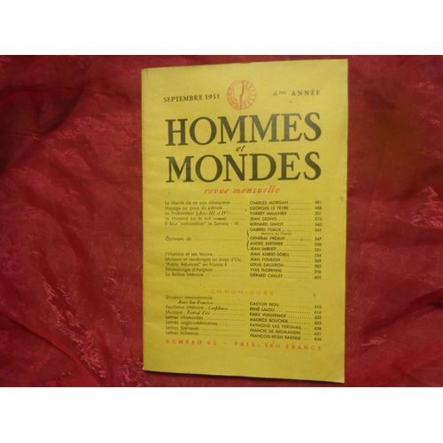 Hommes Et Mondes-1951-N62-   de COLLECTIF  Format Beau livre 
