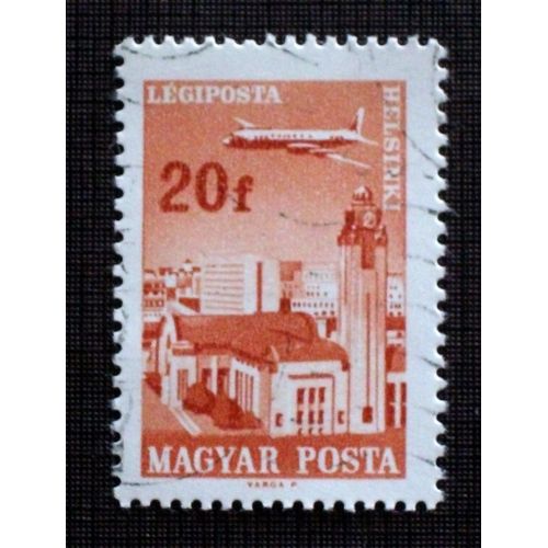 Hongrie Poste Arienne N 279 Oblitr De 1966 - 20fi  Avion Survolant Des Villes Diverses : Helsinki  - Theme Avions