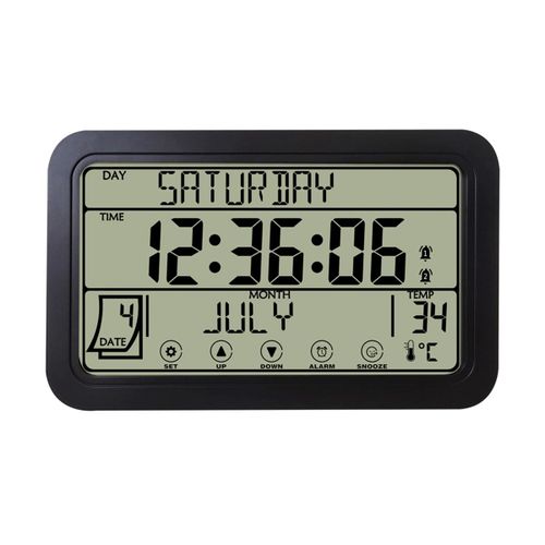 Horloge Atomique avec TempRature IntRieure et ExtRieure Sans , Cran LCD 7 Pouces, AlimentE par Batterie avec Capteur de Haute PrCision