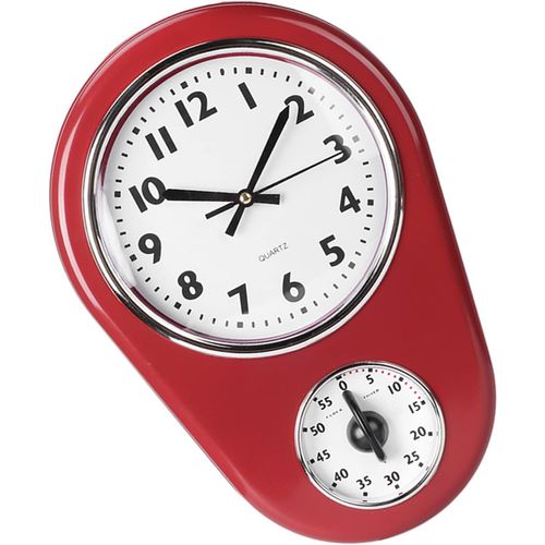 Horloge De Cuisine Rouge Rouge 34 X 24 X 8 Montre Murale Vintage Horloge Suspendue Minuterie De Cuisine  Domicile