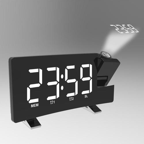 Horloge de Projection numrique, rveil avec fonction Snooze, thermomtre 87.5 108 MHz, Radio FM, USB/batteries, Table d'alimentation, horloge LED