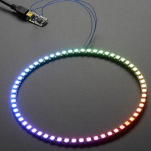 Horloge Murale  Anneaux 60 Ws2812, Panneau De Lampe Led 5050 Rgb Super Brillant Pour Arduino Iu7, Couleur De Veilleuse Dcorative