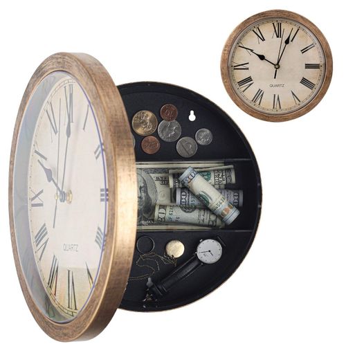 Horloge Murale Avec Coffre-Fort Cach : Compartiment Secret Pour Objets De Valeur