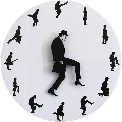 Horloge Murale Inspire De La Comdie Britannique Ministry Of Silly Walk, Silencieuse, Sans Tic-Tac, 12 Pouces,  Quartz,  Piles, En Acrylique, Avec Impression, Humoristique, Dcoration De La Maison