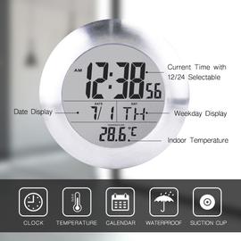 Horloge murale numérique étanche pour salle de bain, écran pratique, compte  à rebours de la température et de l'humidité, douche de lavage suspendue,  Assurance qualité