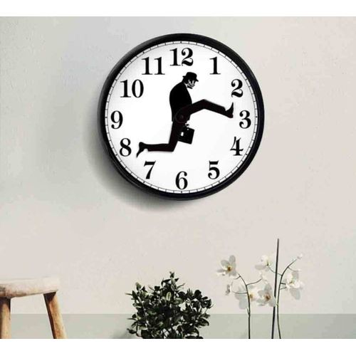 Horloge Murale Silly Walk InspirE Des Monty Python, Silencieuse Et CrAtive, Cadeau IdAl, Noire