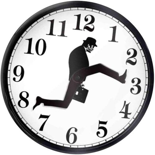 Horloge Murale  Silly Walk , Inspire Des Monty Python, 25 Cm, Blanche