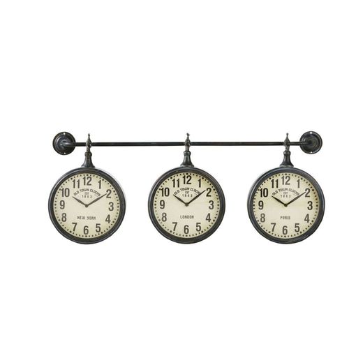 Horloges Murales Industrielles En Mtal Effet Vieilli (X3) 83x35