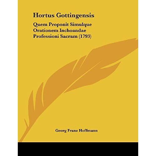 Hortus Gottingensis    Format Broch 