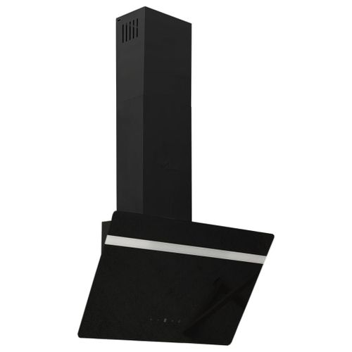 Hotte murale lgante 60 cm acier et verre tremp noir Helloshop26 02_0005889