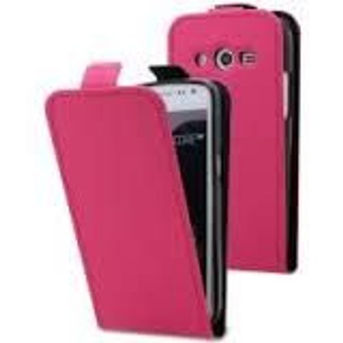 House Etui Coque Samsung Galaxy Core Plus Clapet Rose (Sm-G350) + Stylet