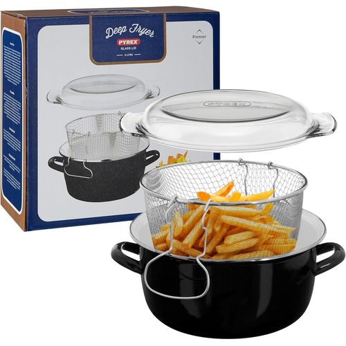 Housewares Friteuse Avec Couvercle En Pyrex Noir 5 Litres 6 X 33 X 27 Cm (Import Grande Bretagne)
