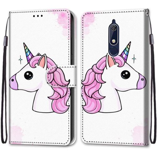 Housse  Rabat Portefeuille Pour Nokia 5.1,Coque En Cuir Pu Pour Nokia 5.1 5.5