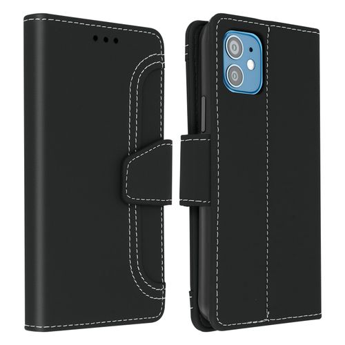 Housse Apple Iphone 12 Mini tui Folio Portefeuille Fonction Support Noir