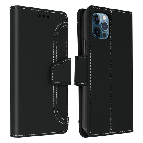 Housse Apple Iphone 12 Pro Max tui Folio Portefeuille Fonction Support Noir