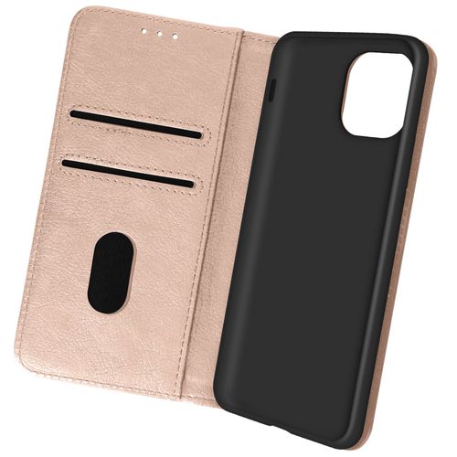 tui Pour Apple Iphone 13 Clapet Portefeuille Fonction Support Vido Rose Gold