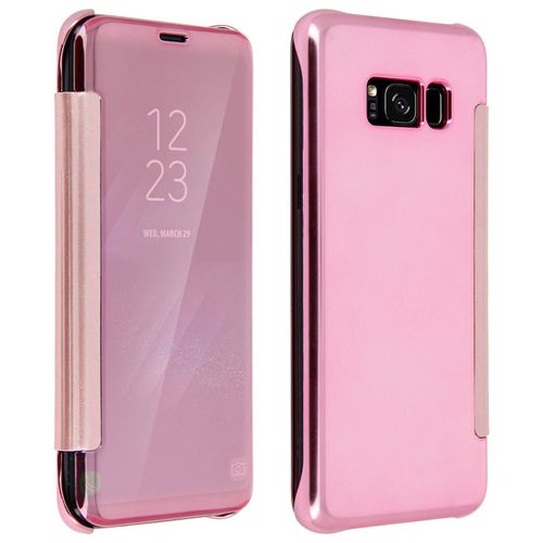 Housse Clapet Translucide Samsung Galaxy S8 Plus - Design Effet Miroir - Rose
