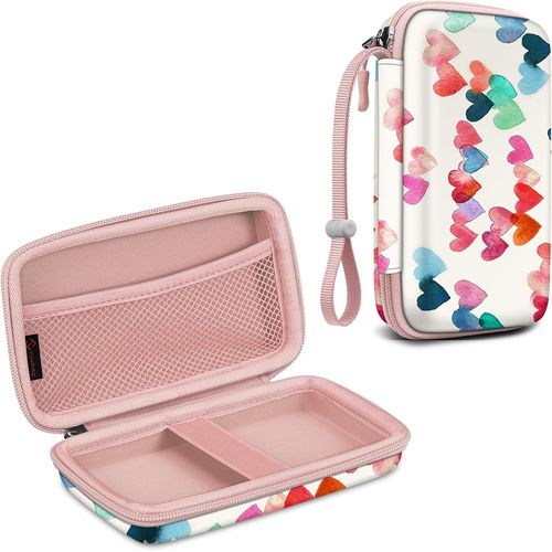 Housse Compatible avec Kodak Mini 2 Retro/Kodak Step/Kodak Mini 2 HD Imprimante Photo, EVA tui Rigide de Protection Transport Case avec Poche Intrieure/Sangle Amovible, Coeurs Pluie