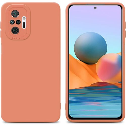 Housse Compatible Avec Xiaomi Redmi Note 10 Pro En Fluid Orange Clair - Etui De Protection En Silicone Tpu Flexible