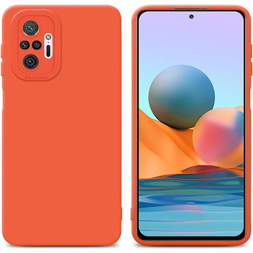 Housse Compatible Avec Xiaomi Redmi Note 10 Pro En Fluid Orange - Etui De Protection En Silicone Tpu Flexible