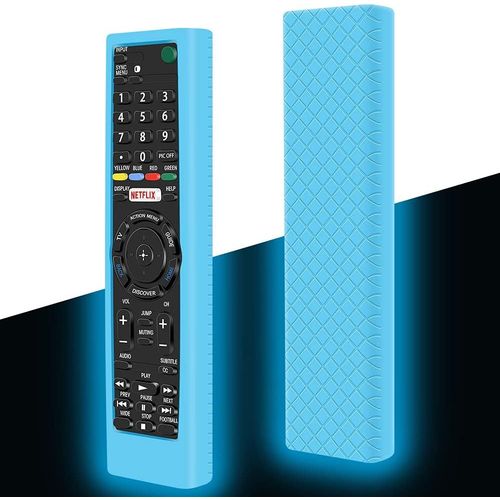 Housse Coque En Silicone Pour Tlcommande Bravia Tv Rmt-Tx100D Rmt-Tx200E Rmt-Tx300E, Antidrapant tui De Protection Pour Tlcommande (Glow Blue)[NOU630537]