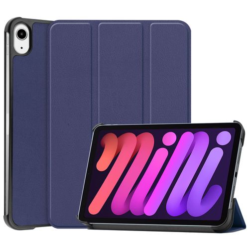 Housse Coque tui Pour Ipad Mini 6 8.3 Pouces,Et Fonction D'hibernation Automatique Tablette Tactile Antichoc Protection,Avec Support  Trois Volets-Bleu Marine