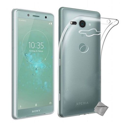 Housse Coque Silicone Gel Fine Sony Xperia Xz2 Compact + Verre Trempe Transparent Tpu