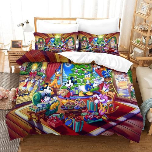 Housse De Couette Disney Animation D Motif Imprim Parure De Lit En Microfibre Avec Fermeture Clai Avec Taies D'oreiller DoubleXcm