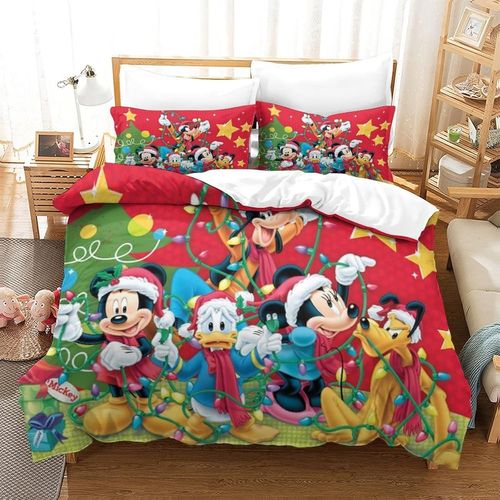 Housse De Couette Disney Animation D Motif Imprim Parure De Lit En Microfibre Avec Fermeture Clai Avec Taies D'oreiller SingleXcm